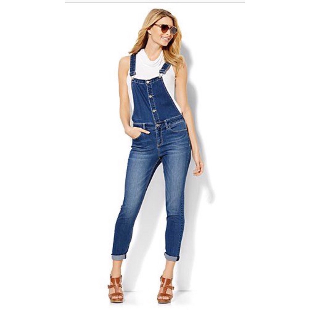 New York and Company Soho Denim Overalls- XS